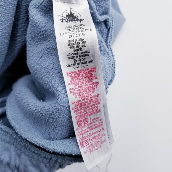 MICKEY MOUSE Disney Joggers Pants Embroidered Mouse Drawstring Baby Blue - XXL - Picture 10 of 13